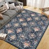 Modern Area Rug Elegant Floral Durable Stain-Resistant Fabric Washable Waterproof Perfect Rug for Living Room Bedroom - 3 of 4
