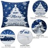 Christmas Throw Pillow Covers Set of 4, Xmas Square Linen Pillowcase Cushion Cover, Winter Holiday Decor Decorations for Couch Sofa Bed - 3 of 4