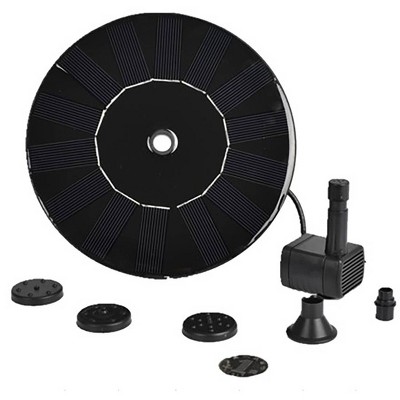 6" Solar Birdbath Fountain Black - Backyard Expressions