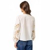 Women's Floral Embroidered Front Tie Top - lalavon - 3 of 4