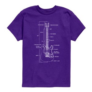 Boys' - Instant Message - Guitar Diagram Short Sleeve Graphic T-Shirt - 1 of 4