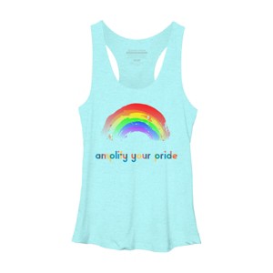 Adult Design By Humans Amplify Your Pride Rainbow By RhintoPow Racerback Tank Top - 1 of 2