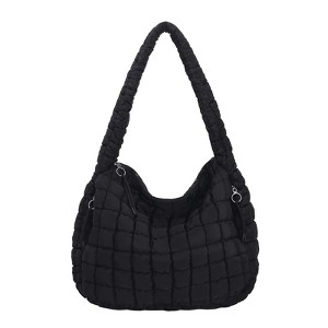Generic Puffer Tote Bag for Women Large Quilted Carryall Bag Soft Puffy Crossbody Lightweight Shoulder Handbags Work Travel - 1 of 4