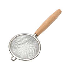 Unique Bargains Food Strainer Beechwood Small Hand Wash Stainless Steel Light Brown 1 Pcs - 1 of 4