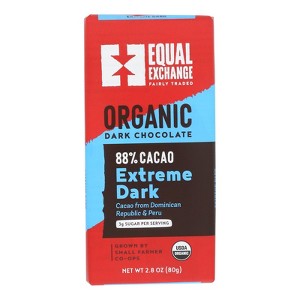 Equal Exchange Organic Chocolate Bar - Extreme Dark - Case of 12 - 2.8 oz. - 1 of 3