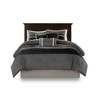 7 Pcs Bed in a Bag Luxury Faux Suede Design Premium Comforter Set, Striped Accent All Season Bedding, Royal Vintage Style Bed Set with Pillow Cases - 2 of 4