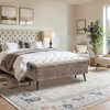 LuxenHome 47.2-Inch Wide Upholstered Wood Storage Bench Brown - 4 of 4