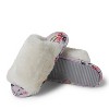 Dearfoams Women's Louise Fuzzy Cross Band Slide Slipper with Eyemask Gift Set - 3 of 4