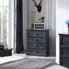 SinCiDo Farmhouse Dresser with 4 Drawer, 28" Wide Vertical Dresser, Wood Rustic Chest of Drawers Organizer Closet, for Living Room, Dark Gray - 3 of 4
