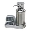 iDESIGN York Ergo Stainless Steel Soap & Sponge Sink Organizer Caddy Brushed/Polished: Metal, Hand Wash, 8" Height - 3 of 4