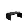 47" Vintage Farmhouse Coffee Table,Curved Art Deco Design Centerpiece for Living Room-Baofuwish - 4 of 4