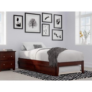 AFI Furnishings Colorado Twin Extra Long Bed with USB Turbo Charger and Twin Extra Long Trundle in Walnut - 1 of 4