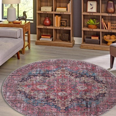 Unique Loom Mangata Mary Border Washable Indoor Flatweave Woven Area Rug