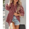 Imily Bela Womens Corduroy Shackets Long Sleeve Casual Tops with Pocket Detail Loose Fit - 2 of 4