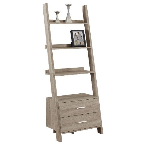 69 Ladder Bookcase With Drawers Dark, Ladder Bookcase Target