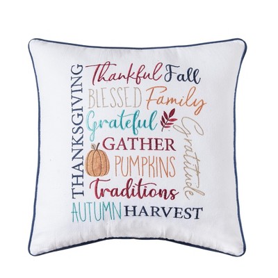 C&f Home Give Thanks Pumpkin Petite 8 X 8 Printed Pillow : Target