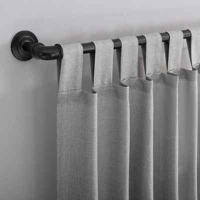 Silver Gray Heathered Texture Tab Top Sheer Curtain Panel