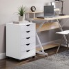 HOMCOM 5 Drawer Office Cabinet Storage Organizer Cabinet with Nordic Minimalist Modern Style & Wheels - 2 of 4
