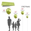 PartyWoo Balloons Metallic Green Lime Neon Olive 18 12 10 5 Inch 142 pcs - 2 of 4