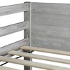 DOMETOUR Twin Bunk Bed with Panelled Headboard, Solid Wood, Guardrails, Ladder, Antique White - 4 of 4