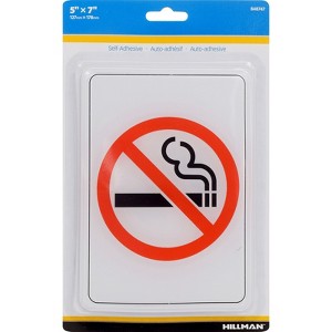 Hillman English White No Smoking Sign 7 in. H X 5 in. W - Case of 6 - 1 of 1
