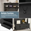 Wood Entryway Coat Hanger Hall Tree with 5 Hooks 3-in-1 Entryway Coat Rack with 2 Drawers&Shoe Bench Industrial Retro Coat Rack for Entrance Hallway - 3 of 4