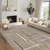 Modern Abstract Runner Rug – Washable Non-Slip Hallway Carpet, Thin Geometric Stripe Indoor Rug - 2 of 4