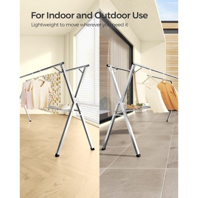 Extendable Stainless Steel Foldable Drying Rack in Dove Gray