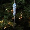Northlight 7.5" Blue and White Glittered Spiral Twist Lollipop Christmas Ornament - 2 of 3