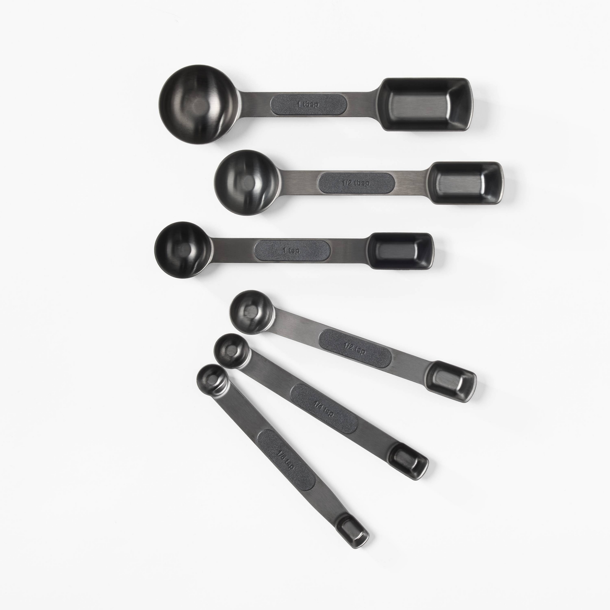 6pc Magnetic Measuring Spoon Set Black - Figmint™