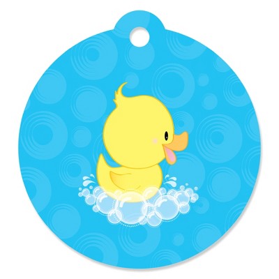 Big Dot of Happiness Ducky Duck - Baby Shower or Birthday Party Favor Gift Tags (Set of 20)