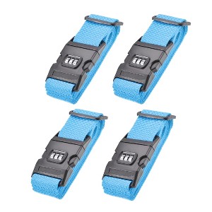 Unique Bargains Adjustable Travel Packing Suitcase Belts with Buckle Combination Lock 4 Pcs - 1 of 4