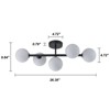 LLHZSY 5-Light Dimmable Semi Flush Mount Ceiling Light with Globe Opal Shade - W26.38" Black - 4 of 4