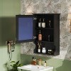 MAYEERTY 20" Wall Mounted Bathroom Storage with Mirror Door£¬Mirrored Wall Medicine Cabinet for Bathroom Black - 3 of 4