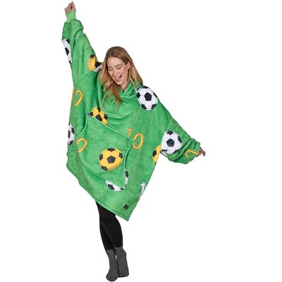 Catalonia Woman Wearable Blanket Hoodie Oversized Sweatshirt, Warm Fleece Pullover Adult Blanket, Cozy Birthday Gift for Woman Wife