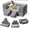 Kids Play Couch, 6Pcs Modular Kids Play Sofa for Playroom Bedroom, Kids Modular Couch Toddler Foam Sofa, Kids Convertible Sofa w/ Removable Cover - 2 of 4