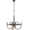 Cal Lighting Rowland 60W x 4 Metal/Burlap Roped Chandelier - 3 of 4