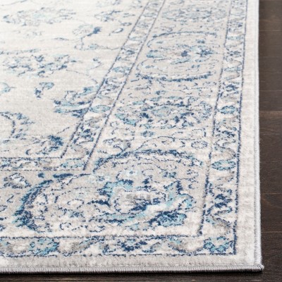 Brentwood Blue and Light Grey Synthetic Area Rug
