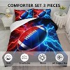 Acoinel 3 Pcs Football Lightwight Ultra Soft Comforter Set with 2 Pillowcases, FULL, Blue - 2 of 4
