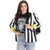 HalloweenCostumes.com White and Black Stripe Women's Blazer | Mischievous Movie Character Themed Costume Jacket - 3 of 4