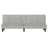 vidaXL Versatile Sofa Bed with Cup Holders in Light Gray - Velvet Sleeper Sofabed for Guests - Modern Design and Easy Assembly - 4 of 4