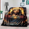 Lomsoe Jesus Themed Print Flannel Blanket - All Seasons Soft and Warm Throw Blanket for Bed, Napping, Camping, Travel, Office - 4 of 4