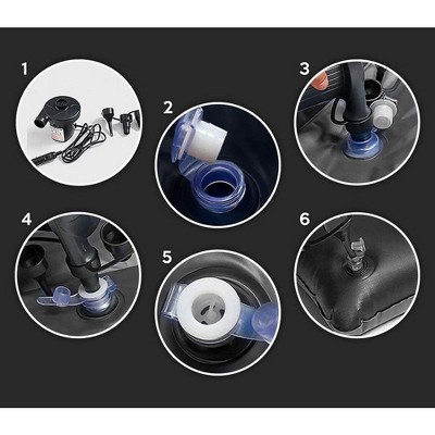 King Size Black PVC Inflatable Car Mattress with Pump