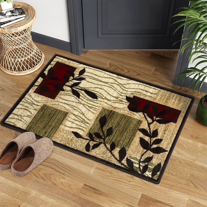Area Rug Bohemian Area Rug Plush Thick Rug Geometric Floral Rug Thick Durable Stain-Resistant Rug Dining Office Mat, 1 of 9