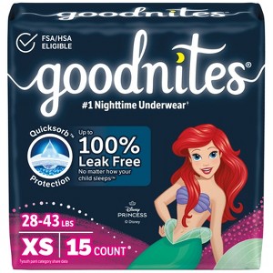 Goodnites Girls' Nighttime Underwear - (Select Size and Count) - 1 of 4