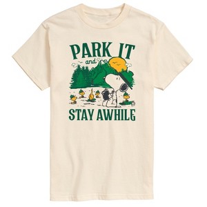 Men's - Peanuts - Park It And Stay Awhile Short Sleeve Graphic T-Shirt - 1 of 4