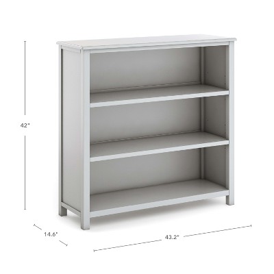 Gray Wooden Adjustable 3-Shelf Kids' Bookcase and Toy Organizer