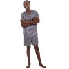ADR Mens Satin Pajamas, Short V-Neck Pj Set - 2 of 3
