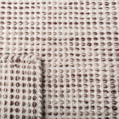 Ivory and Brown Handmade Tufted Wool Rectangular Rug