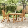 vidaXL Dining Chair Set of 2 Natural Brown Solid Acacia Wood Standard - 2 of 4